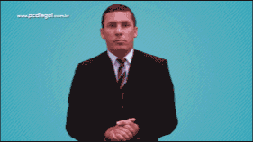 Gif animado de uma pessoa falando Libras