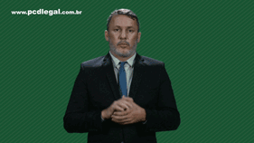 Gif animado de uma pessoa falando Libras