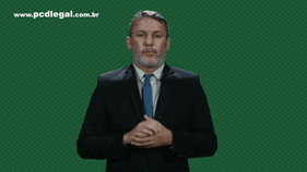 Gif animado de uma pessoa falando Libras