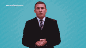 Gif animado de uma pessoa falando Libras