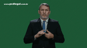 Gif animado de uma pessoa falando Libras